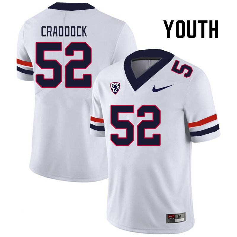Youth #52 Brandon Craddock Arizona Wildcats College Football Jerseys Stitched Sale-White